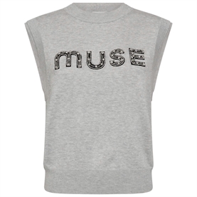 Copenhagen Muse CMVERAN Strikvest, Light Grey Melange